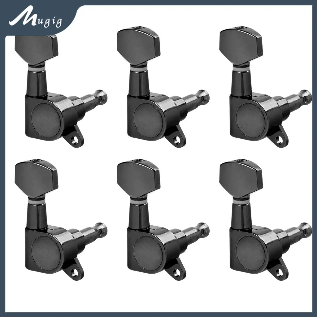 

Mugig 6R GUITAR MACHINE HEADS Electric/Acoustic Tuning 6 Inline Pegs Tuner String Winders Keys Neck Pegs ST Style Guitar Heads