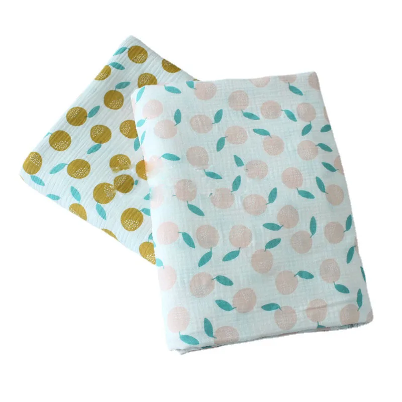 

Korea Style Printed Double Gauze Cotton Seersucker Fabric for DIY Sewing Patchwork Material Handmade Baby Pajamas Home Textile