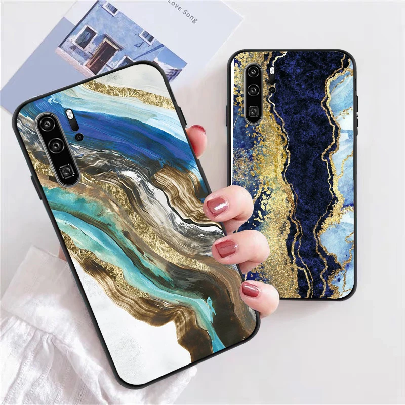 

Marble Fashion Phone Cases For Huawei Honor P30 P40 Pro P30 Pro Honor 8X V9 10i 10X Lite 9A Cases Funda Back Cover Soft TPU