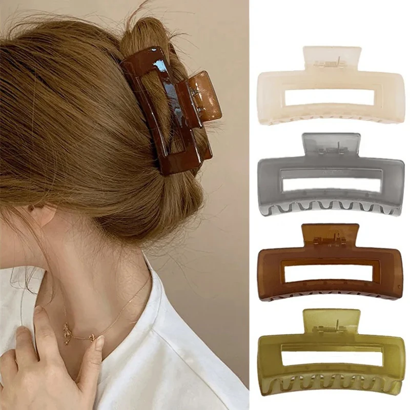 

Женские заколки для волос в Корейском стиле, элегантные шпильки для волос, прозрачные крупные геометрические заколки для волос, инструменты для укладки, оптовая продажа