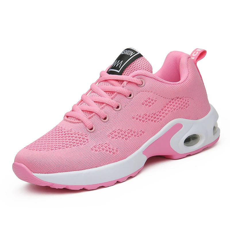 White Casual Women's Running Shoes 42 Comfortable Air Mesh Soft Women's Sneakers 41 Big Size Jogging Lace Up Women's Flat Shoes