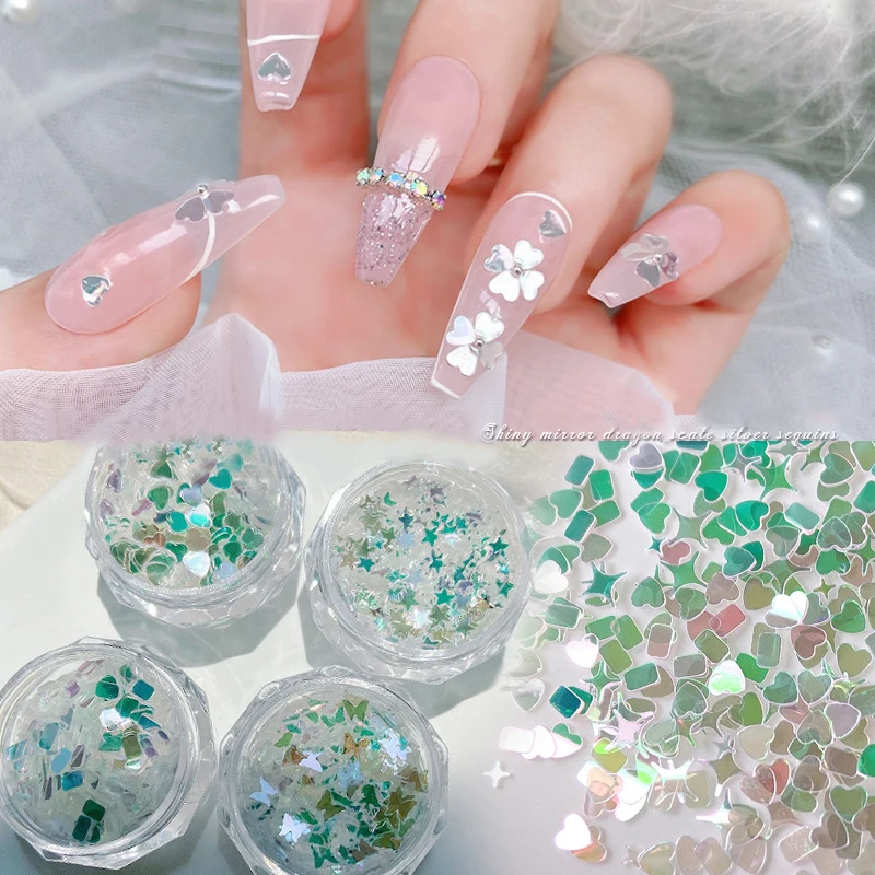 

1 Box Nail Art Thin Sequins Glitter Flakes Sparkly 3D Reflective Nail Sequins DIY Bright Manicure Small Fresh Decorations