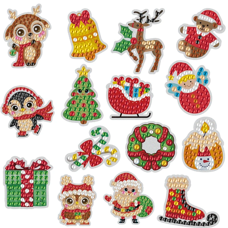 

Наборы для алмазной живописи «сделай сам» для детей, рождественские алмазы, бриллиантовая мозаика, художественные поделки, Мультяшные накл...