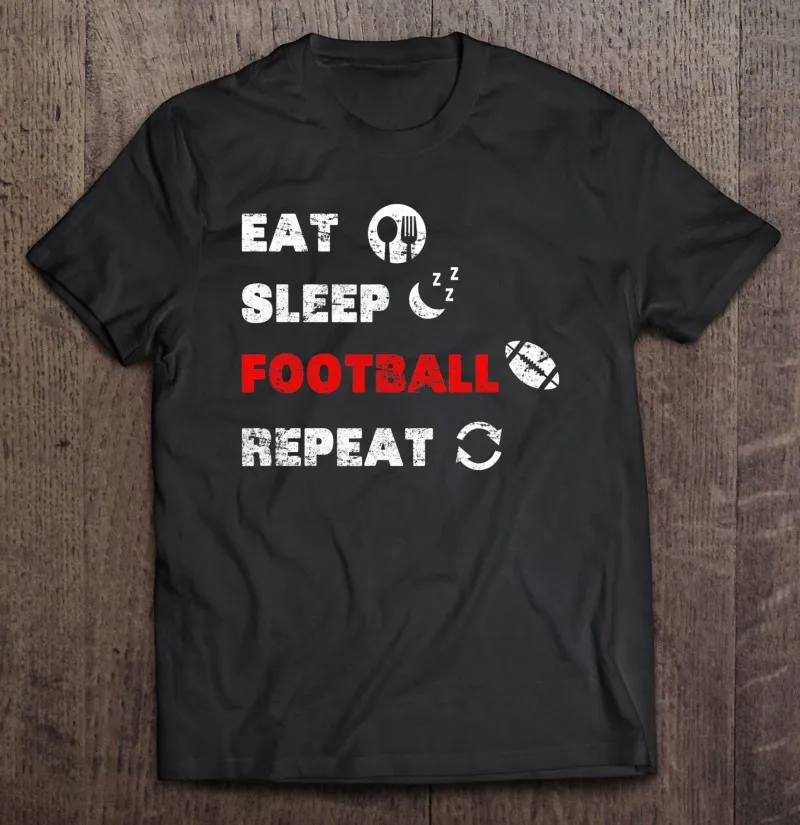 

Футболка с надписью «Eat Sleep» для американского футбола
