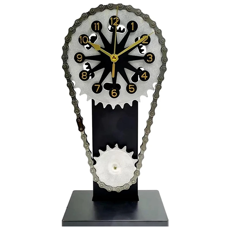 

Rotating Gear Clock Vintage Rotating Gear Clock Steampunk Clock With Moving Gears (Black)