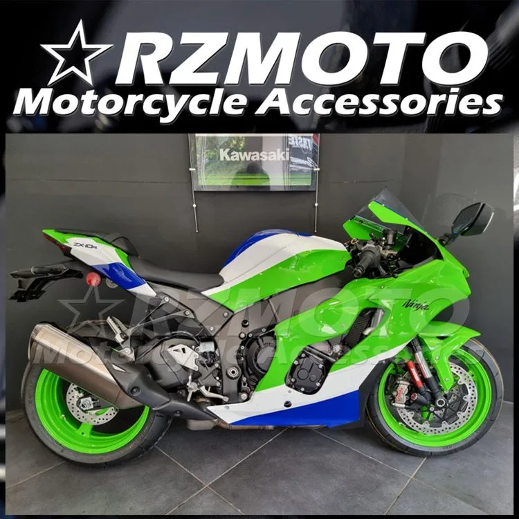 

4Gifts New ABS Motorcycle Fairings Kit Fit For Kawasaki Ninja ZX-10R ZX10R 2021 2022 Bodywork Set Custom Green Blue