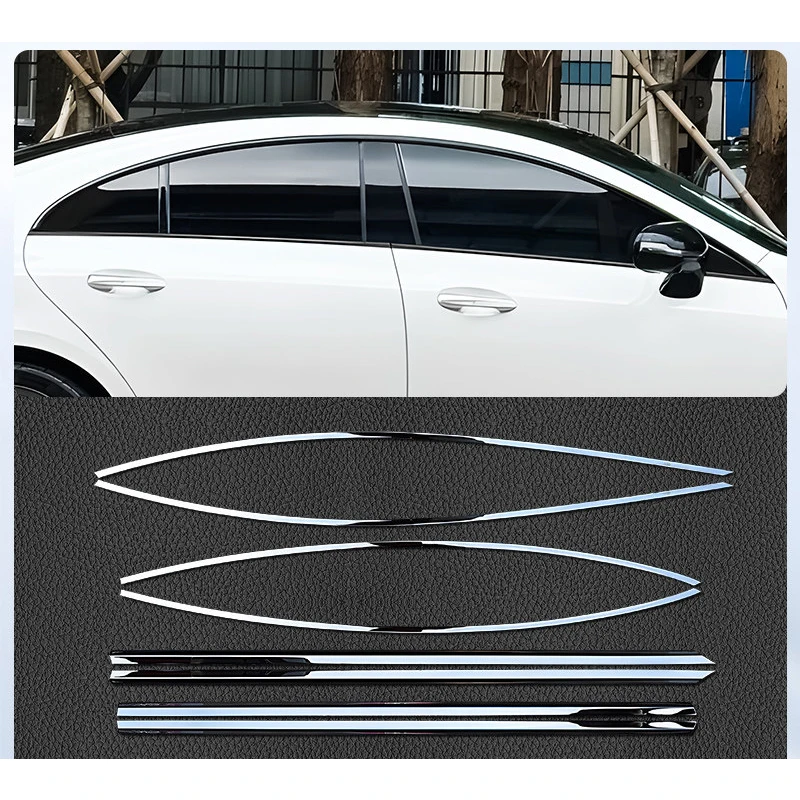 

Автомобильные аксессуары, подходят для Mercedes-Benz CLS C257 2019-2025, нержавеющая сталь, черный хром, полоса для литья окон, накладка на порог, боковая крышка