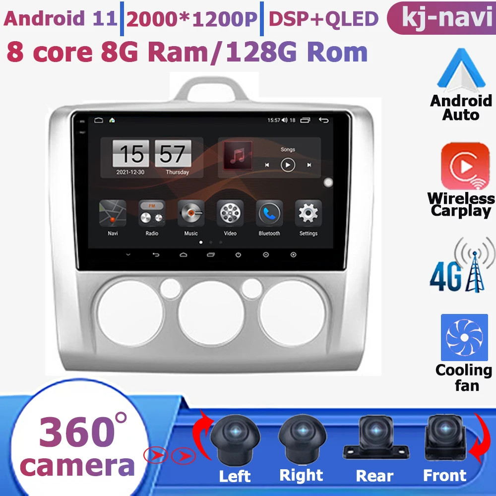 

Auto Android 11 For Ford Focus 2 Mk 2 2004 - 2011 Stereo BT Mirror Link Car Radio Multimedia Video Player Navigation GPS 360 CAM