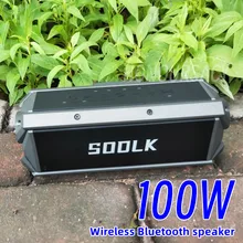 SODLK T200 Bluetooth Speakers 100W High Power Subwoofer IPX5 Waterproof 10400mAh Ultra Long Standby Battery Support TF Card, USB 