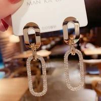 new sparkle geometric simple rhinestone dangle earrings simple crystal earrings for women fashion statement jewelry gift