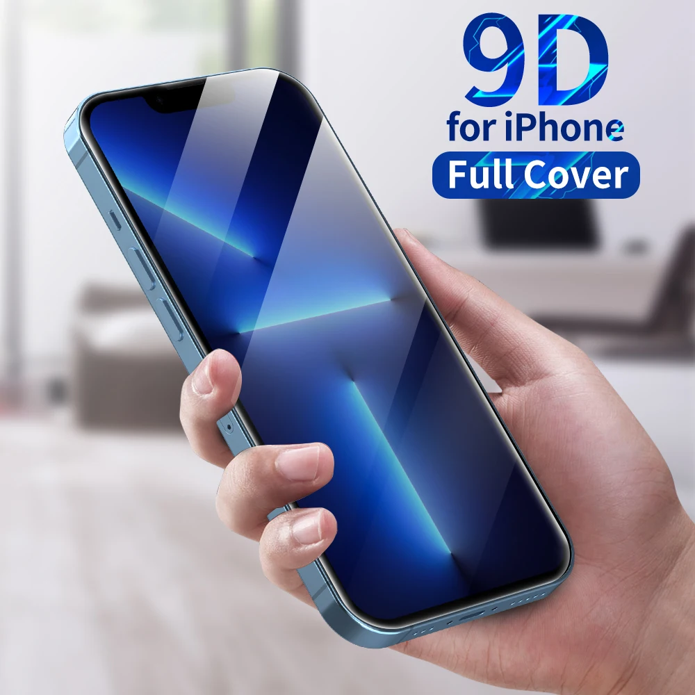 

New Full Cover Protective Glass for iPhone 13 12 Pro XS Max XR Screen Protector for iPhone X 11 8 7 6s Plus Tempered Glass film