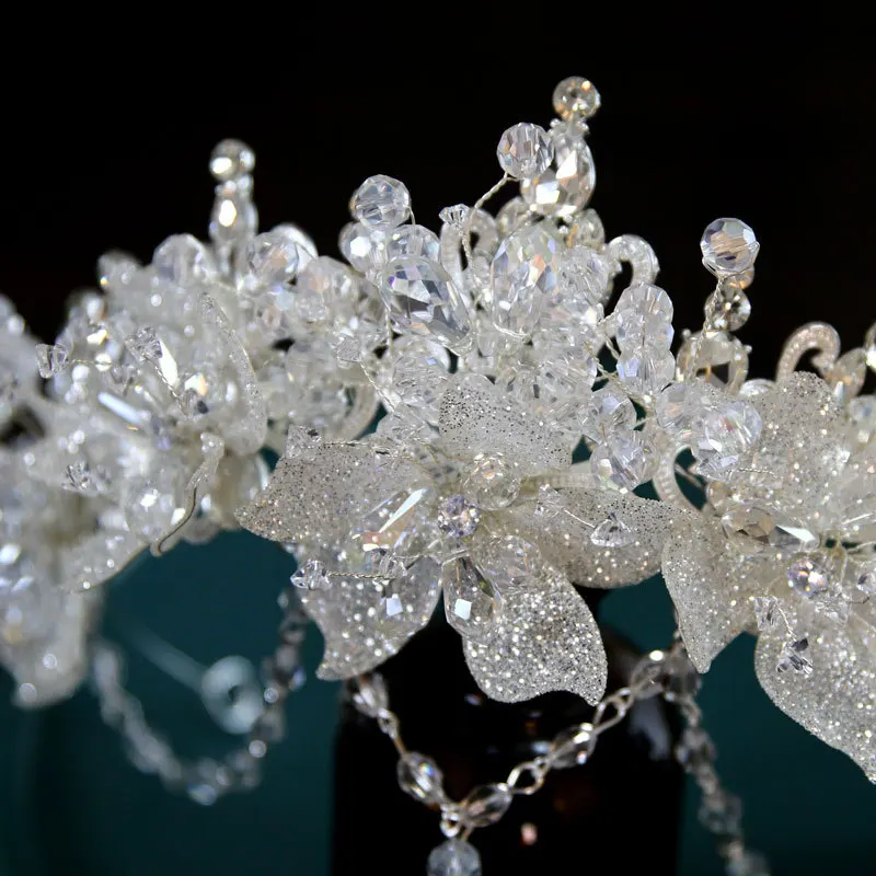 Роскошные свадебные диадемы ручной работы в стиле барокко с кристаллами и