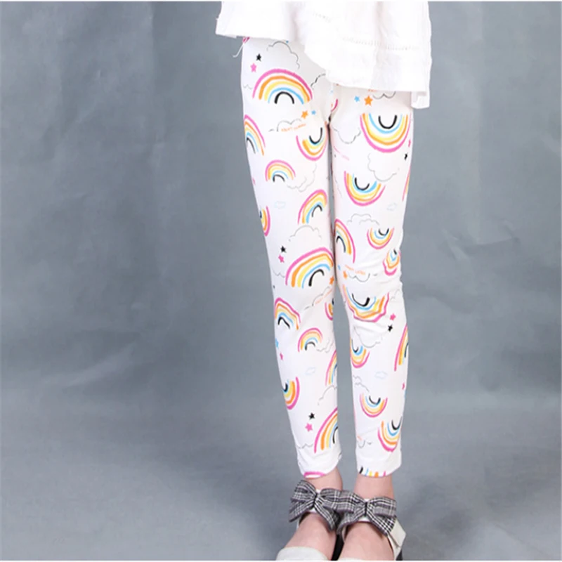 

Baby Girls Legging Pants with Rainbow Print Cute Flower Autumn Spring Skinny Pants Baby Clothes for Kids Girls