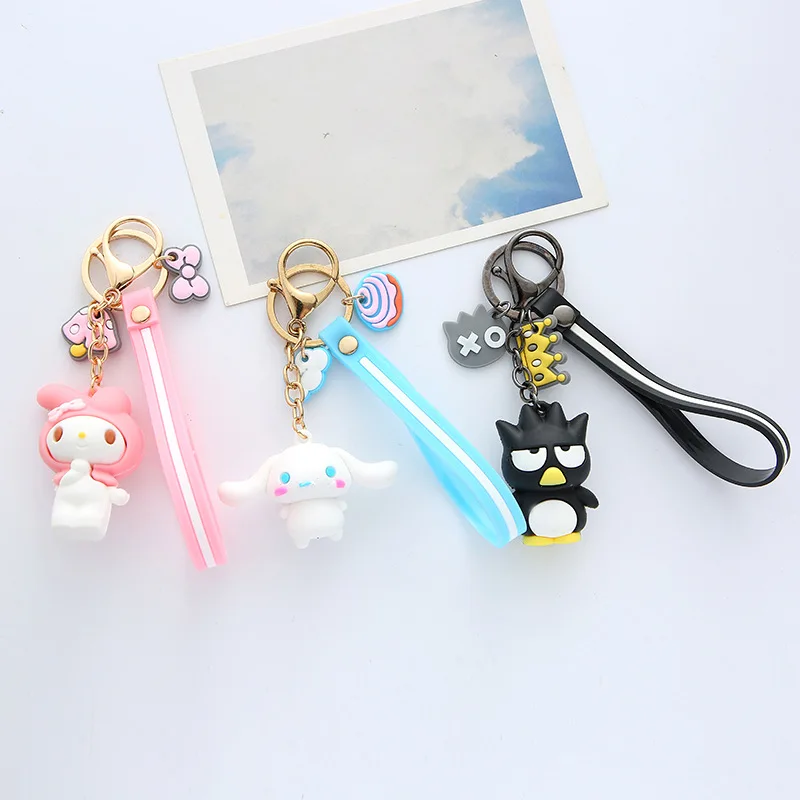 

Sanrio Kuromi Hello Kitty Cartoon Silicone PVC Key Chain School Bag Pendant Gift