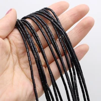2x4mm natural black agate stone beads small round tube loose spacer beads for jewelry making diy bracelets necklace accessories