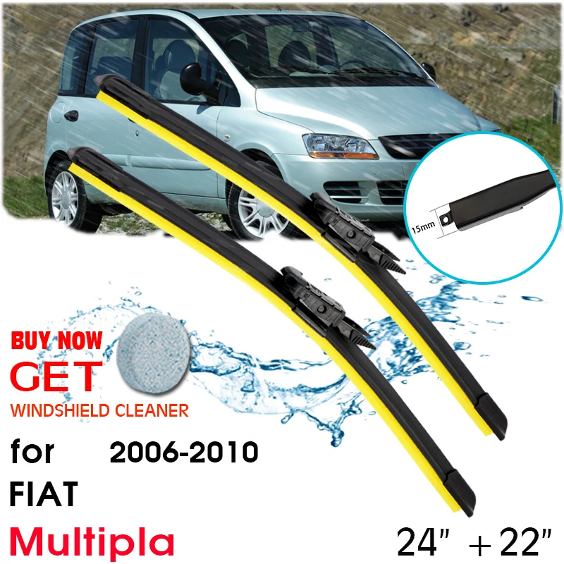 

Car Blade Wiper Window Windshield Rubber Silicon Refill Wiper For FIAT Multipla 2006-2010 LHD / RHD 24"+22" Car Accessories