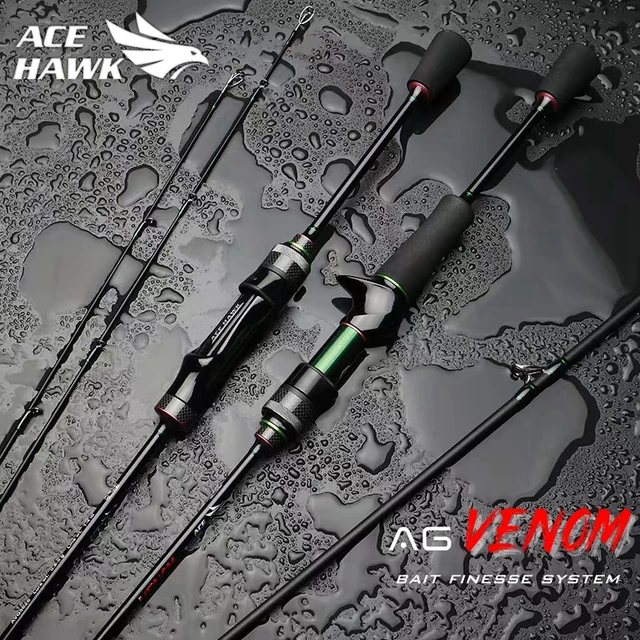 ACE HAWK AG Venom 1.68m/2.1m BFS Fishing UL Rod Hollow Tip Streams Area Trout Ultralight Travel Spinning Jig Tackle 1