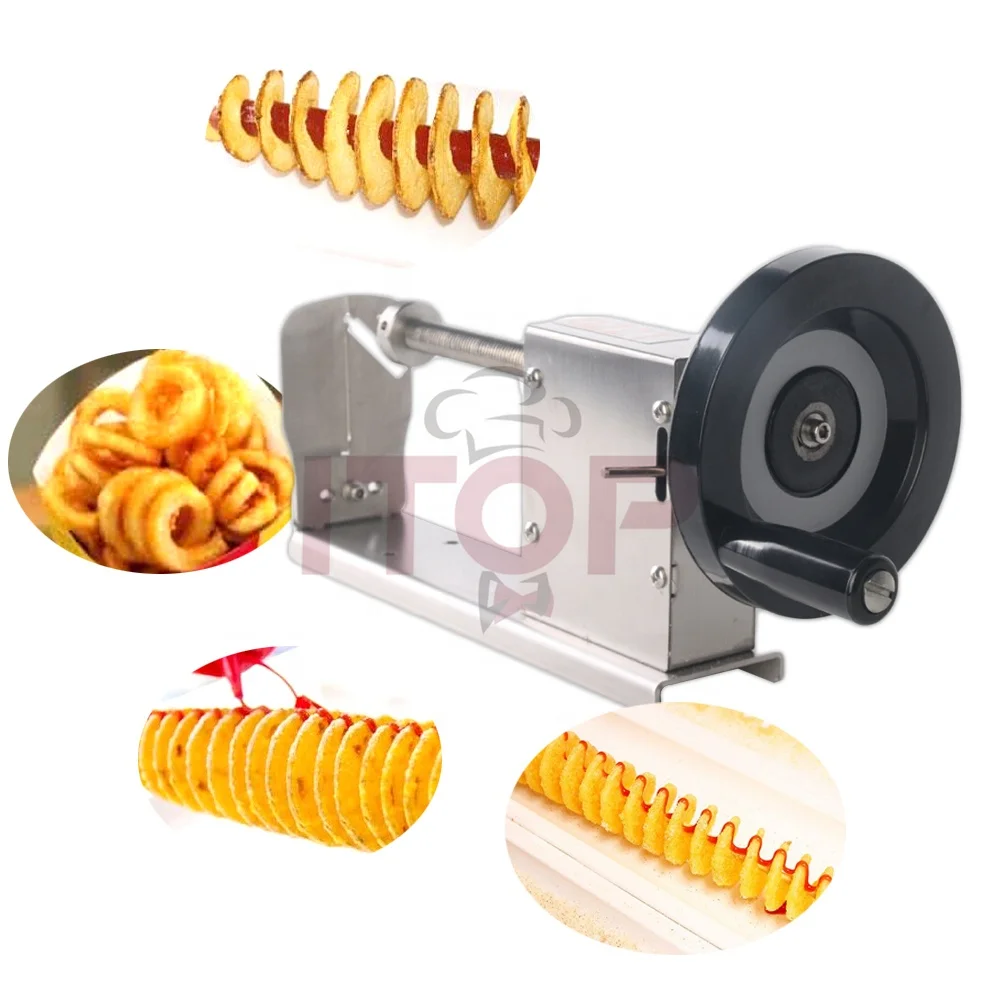 

potato twister manual tower carrot potato spiral potato chips cutting machine