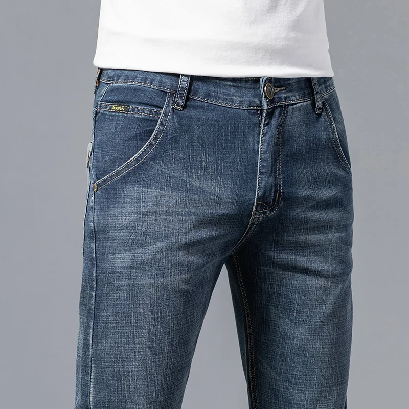Акция мужские джинсы классические модные повседневные Стрейчевые брюки