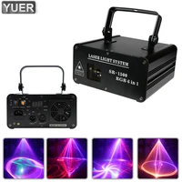 1 5w rgb 6in1 animation laser dj disco light strobe party stage lighting effect voice control projector light for dance floor