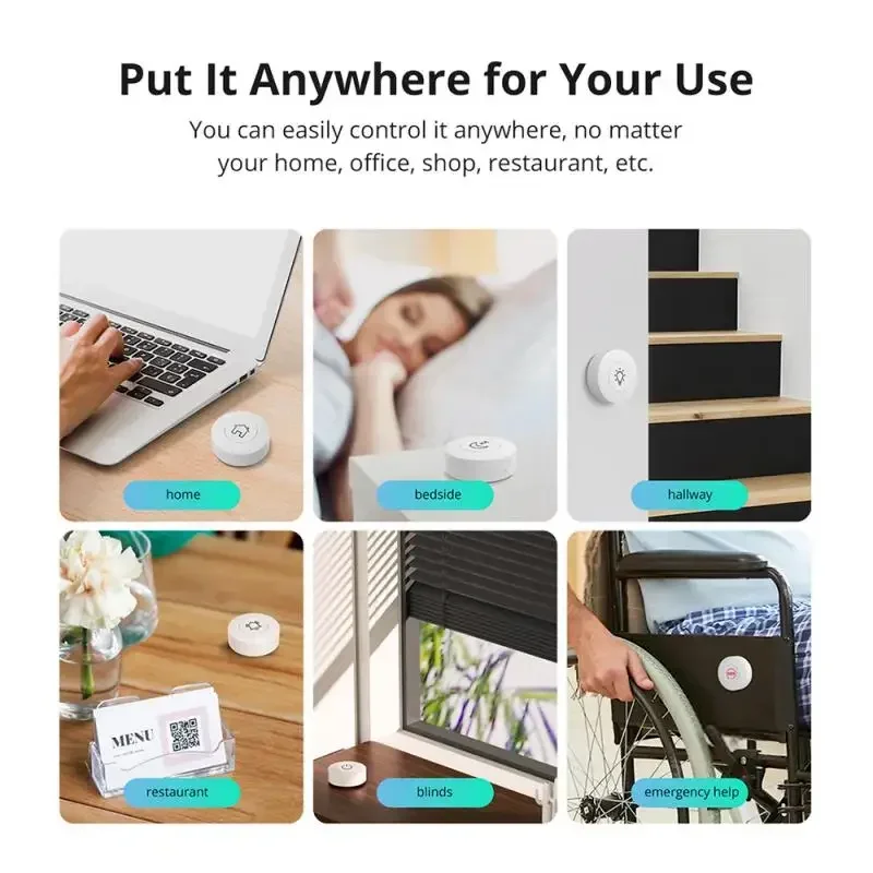 SONOFF SNZB-01P Zigbee Беспроводная кнопка переключения Smart Scene Switch Двустороннее