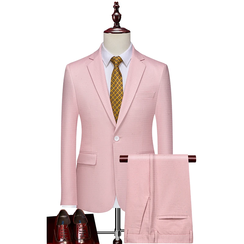 (пиджак + узоры) новые корейские тонкие костюмы с воротником-стойкой на одной