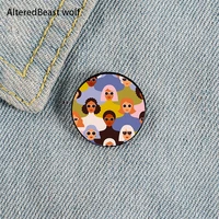 female diverse faces of different pin custom funny brooches shirt lapel bag cute badge cute jewelry gift for lover girl friends