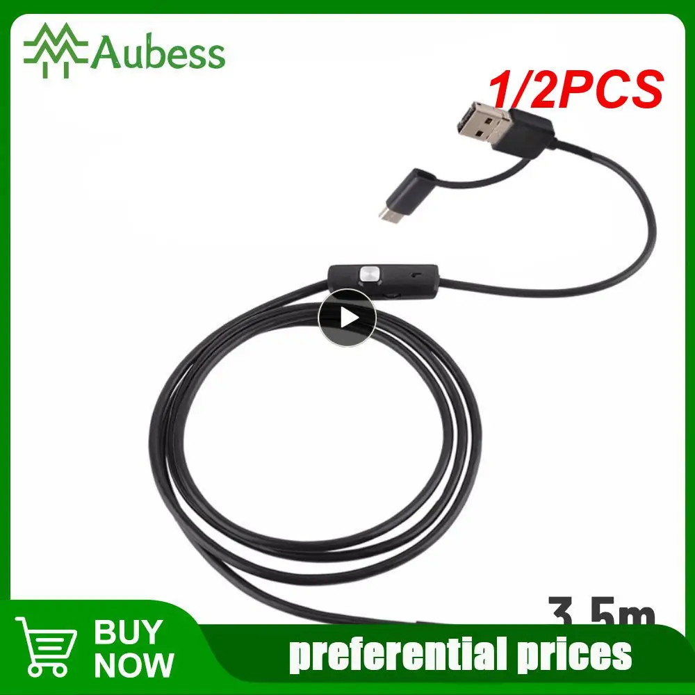 

1/2PCS MM IP67 Waterproof Endoscope Camera 6 LEDs Adjustable USB Android Flexible Inspection Borescope Cameras for Phone PC