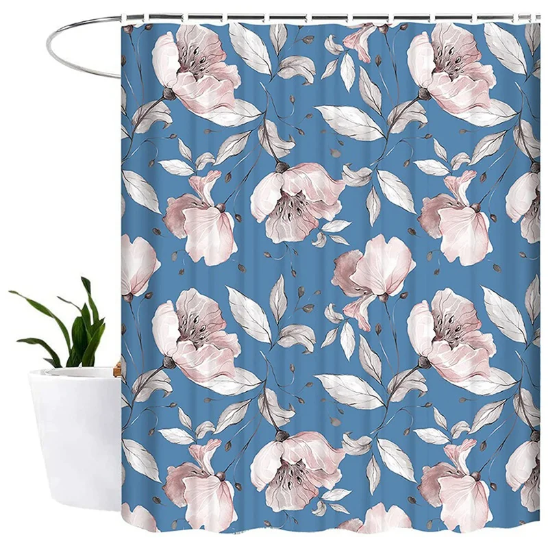 

Floral Shower Curtains,Rose Flowers Shower Curtain Set Background Fabric Shower Curtain Waterproof Washable