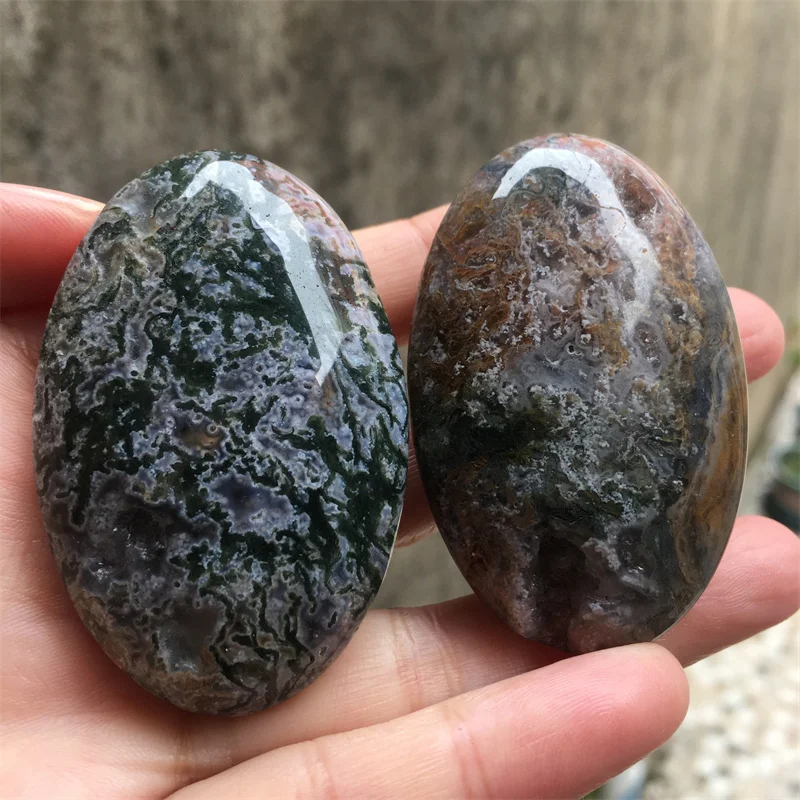 2 шт. 50-55 мм натуральный мох агат пальмовый камень украшения для дома комнаты