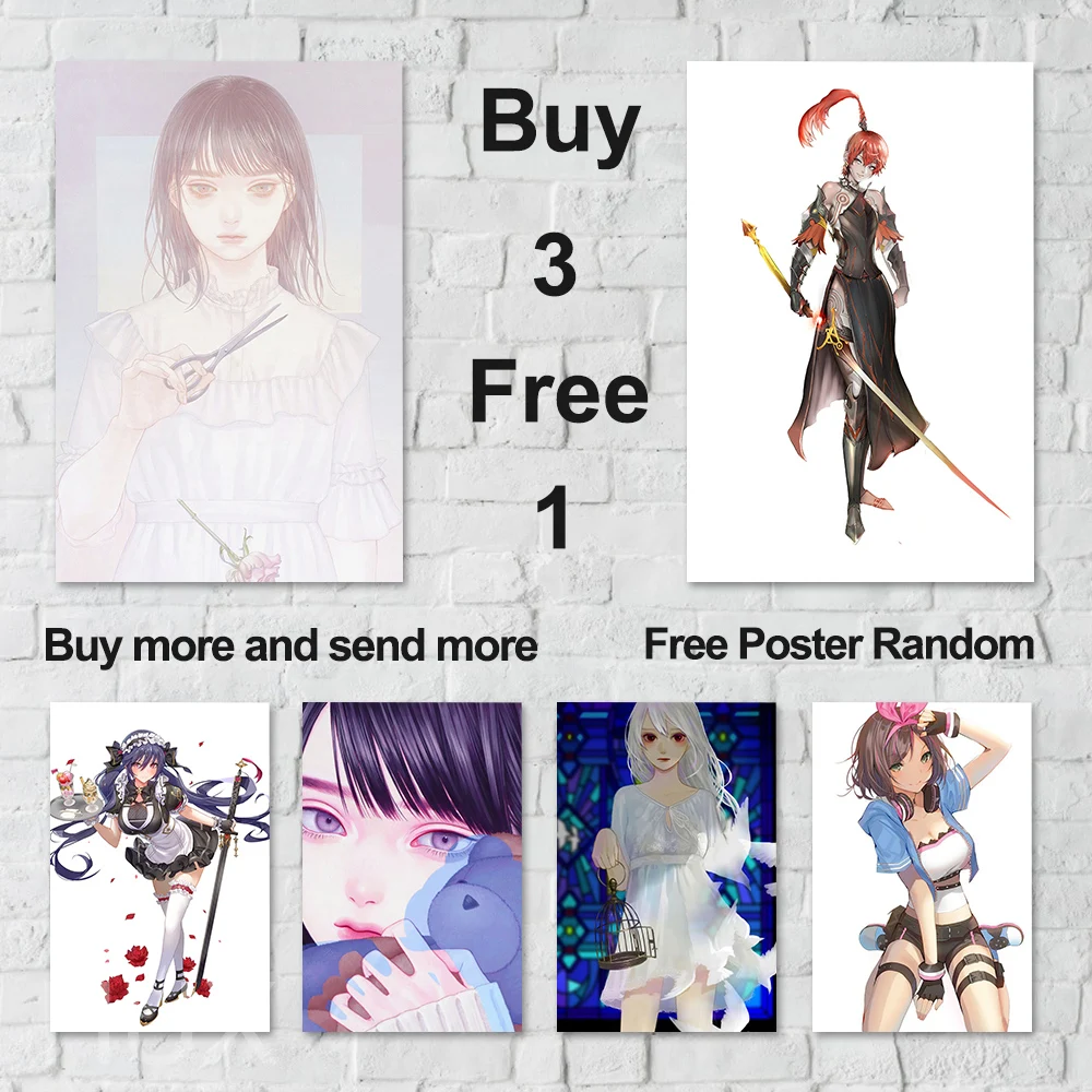 

Sexy Girl Anime Series Custom Printed Wall Art Poster Canvas Painting Modern Kawaii Cute Home Room Decorative Collectibles Mural