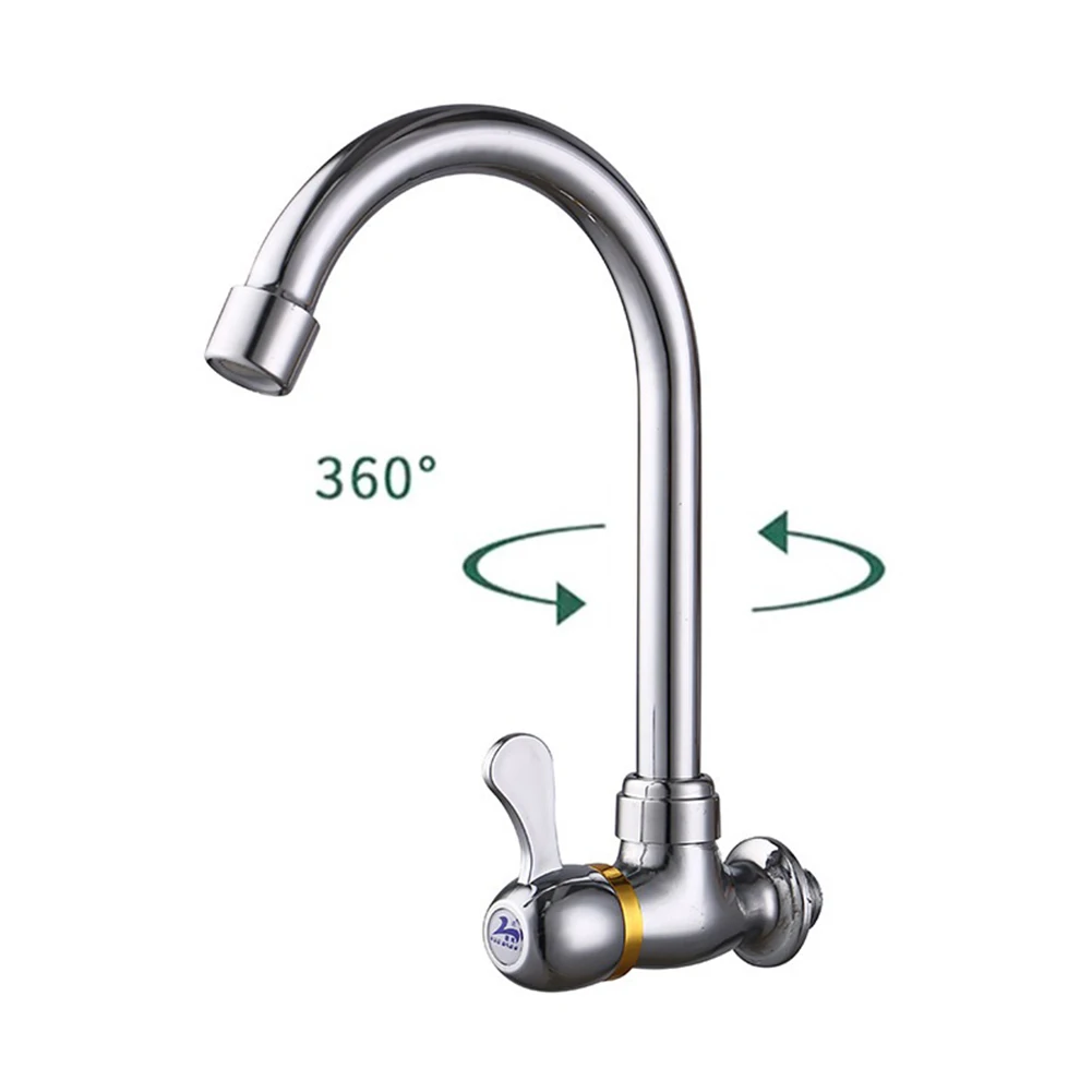 

Iron Kitchen Faucet Water Purifier Single Cold Water Faucet Single Lever Hole Tap Balcony Sink Rotating Kitchen Faucet Nozzle