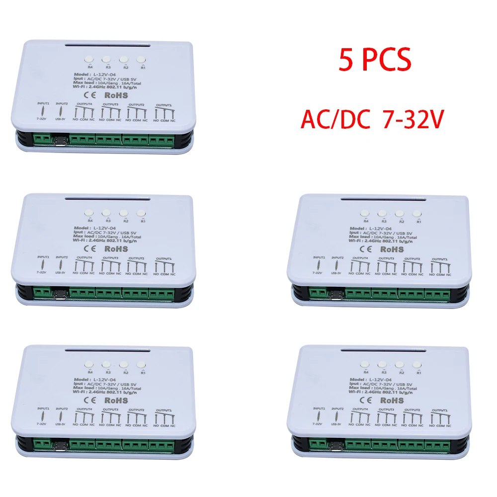 

Управление смартфоном EweLink 7 В 12 В 24 В 220 В DIY 4-канальный самоблокирующийся беспроводной пульт дистанционного управления Wi-Fi Alexa Google Home