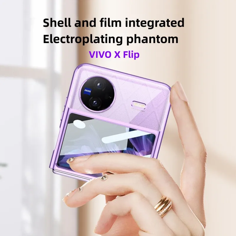 Transparent Plating Cover For VIVO X Flip Case Ultra-thin Transparent Hard Plastic Panel For VIVO X Flip With Screen Protection