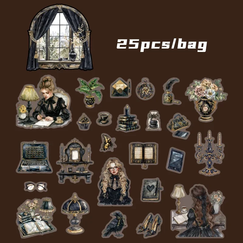 

Mr. Paper, 6-стильный набор наклеек Black World Pet, наклейки для справочников, наклейки в стиле каваи для скрапбукинга Cartulina