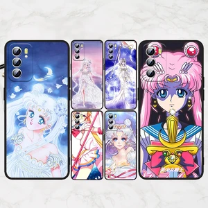 sailor moon cute art for oppo find x5 x3 x2 neo reno7 se 6 5 4 2 z f lite pro 5g 4g black soft silicone phone case free global shipping