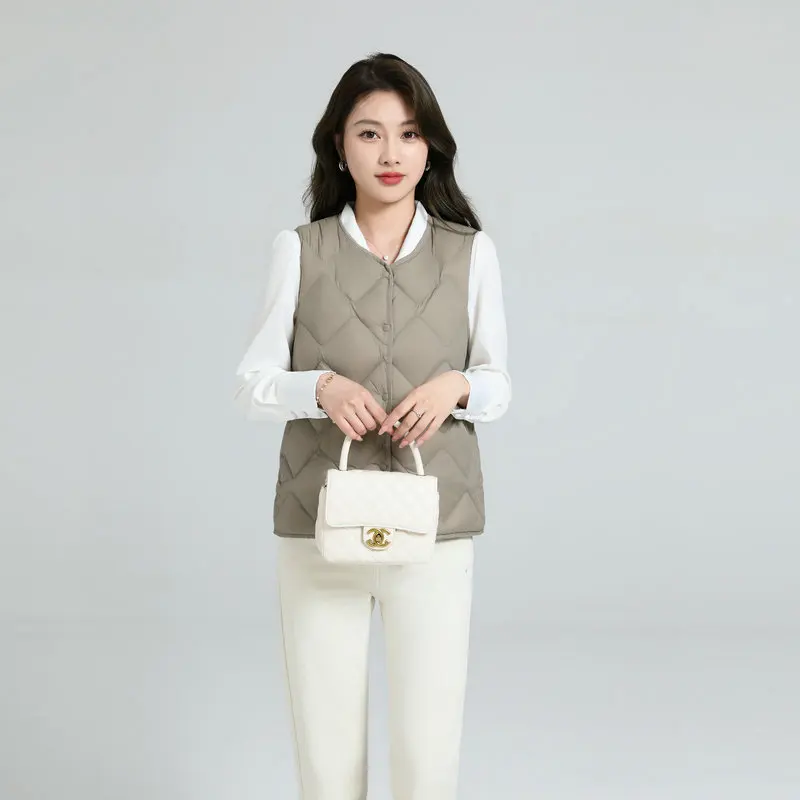 Корейский стиль осенне-зимний жилет без рукавов женский универсальный пуховик с