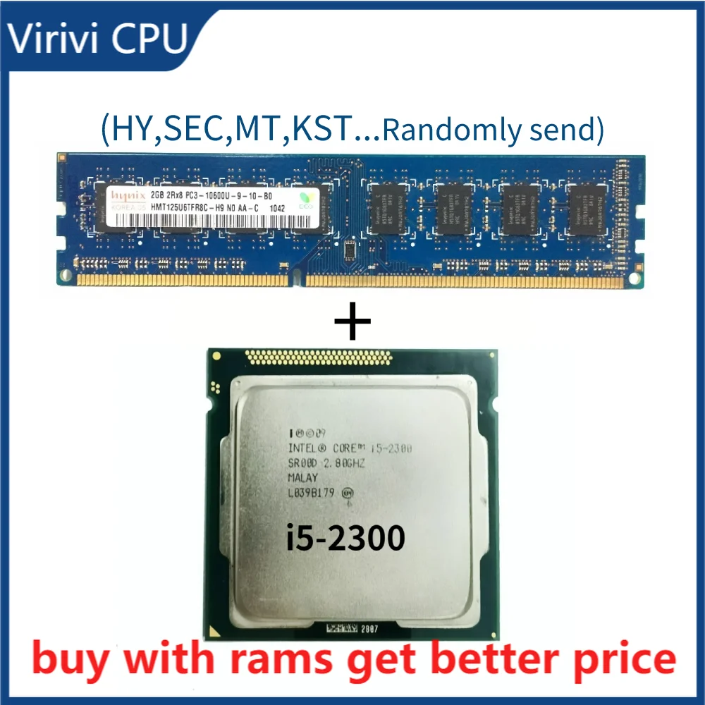 

DDR3 2G 1333Mhz with i5-2300 2.80GHz 6MB Socket 1155 CPU Processor SR00D