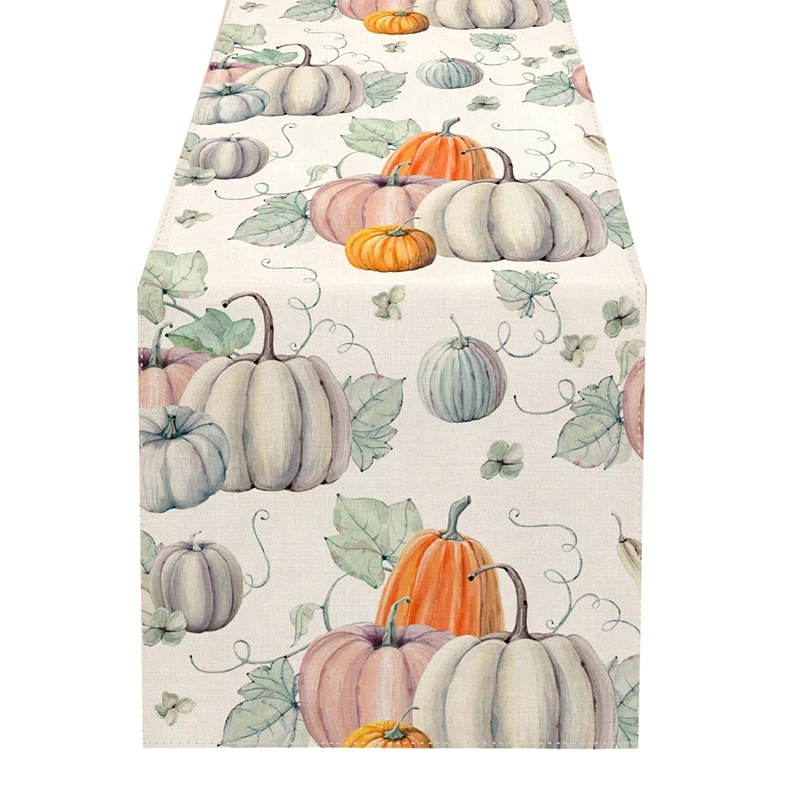 

Осенняя серая настольная дорожка с тыквой, настольная дорожка на День Благодарения для кухни, столовой, кофе или дома и улицы