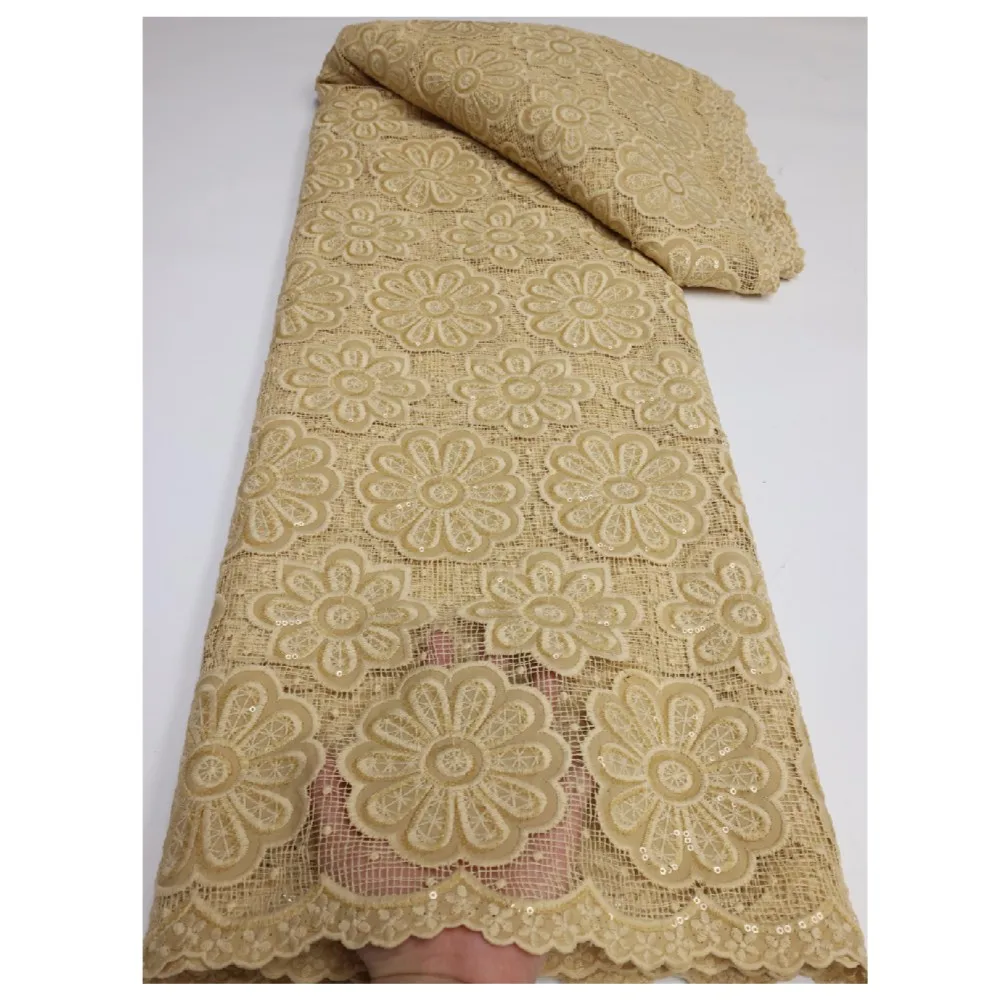 

NI.AI Latest African Lace Fabric 2020 High Quality Sequins Lace Fabrics Embroidery French Nigerian Tulle For Wedding LY1130