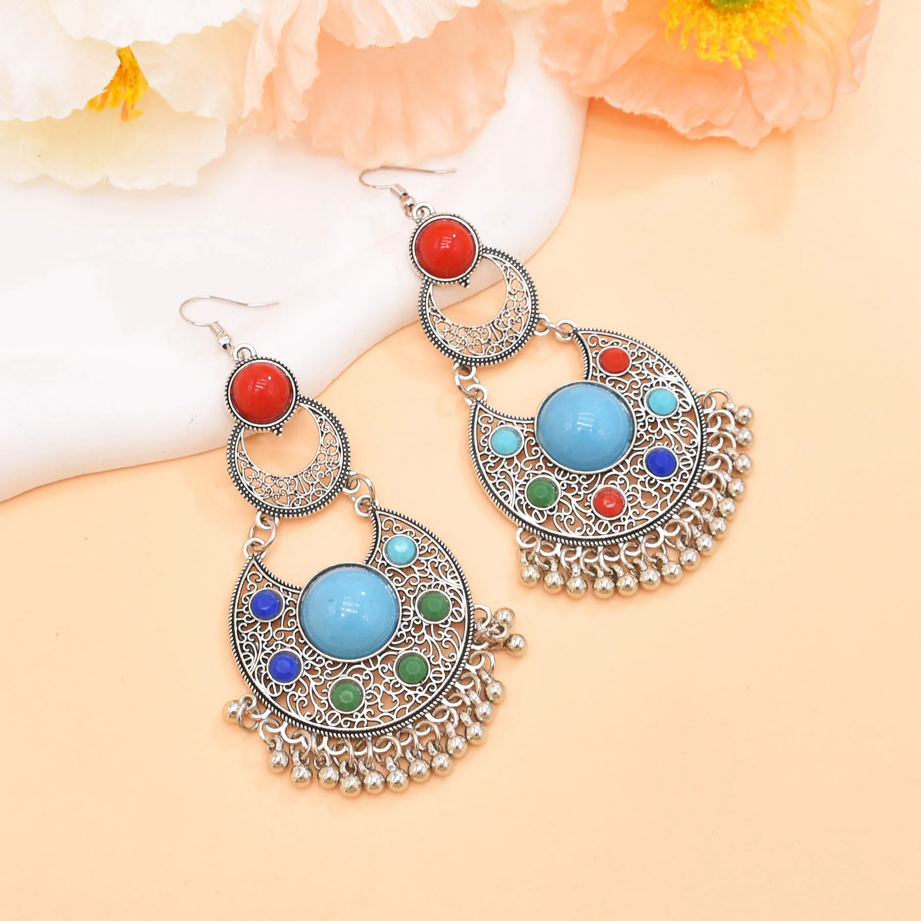 2 типа винтажные серебристые серьги с колокольчиками и монетами кисточками для