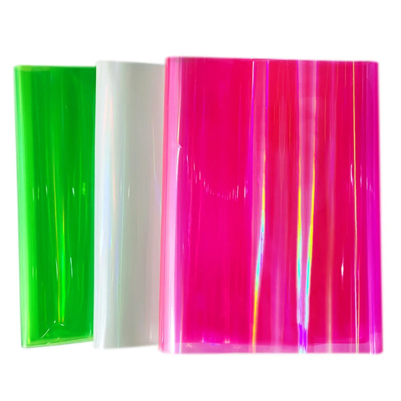 

Holographic Faux Leather Sheets Colored Light Beam TPU for Bench Jacket Handbags Keychains Earrings Hairbow Desk Crafts 30x135cm