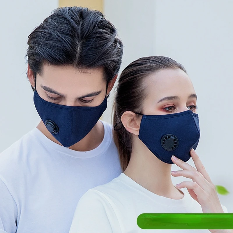 

Reusable Washable Cotton Mask Breathing Valve PM2.5 Anti-Dust Face Mask Unisex Replaceable Filter 5-layer Protective Filter