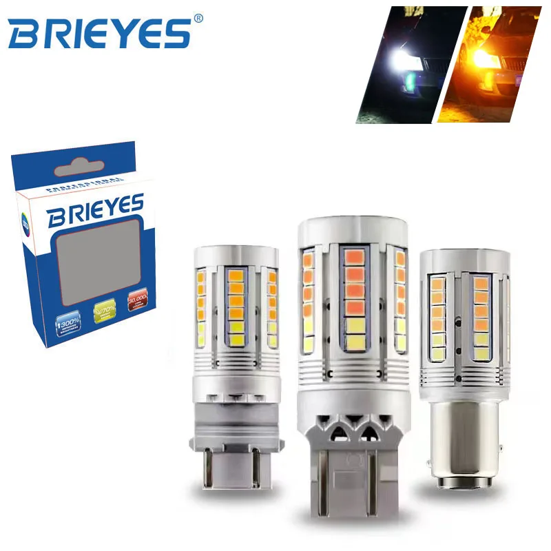 

2 шт. Canbus Car Switchback 1157 P21/5W 3157 7443 светодиодные дневные ходовые огни указатель поворота белый желтый без гипервспышки