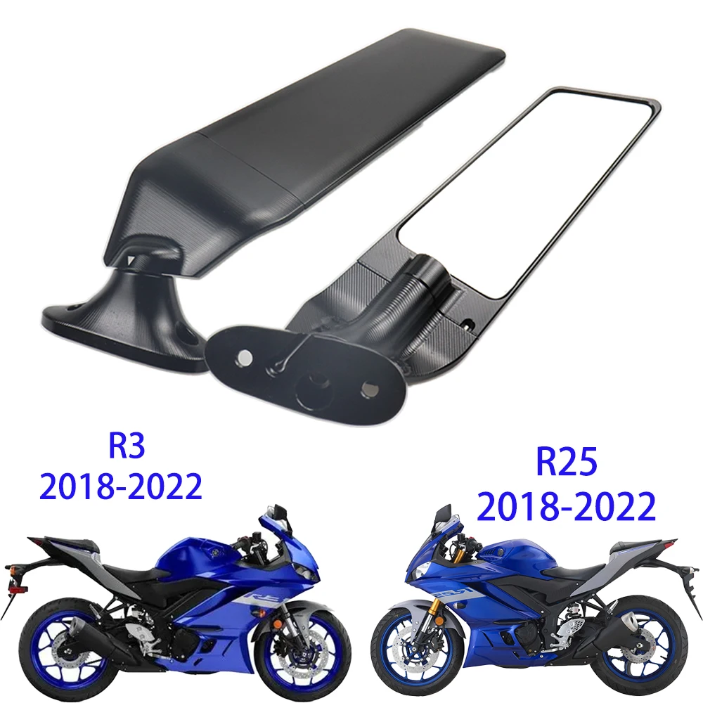 

Motorcycle modified wind rotor adjustable rotating rearview mirror for Yamaha R3 R25 2021 2022 R15V3 2018-2021 rearview mirror