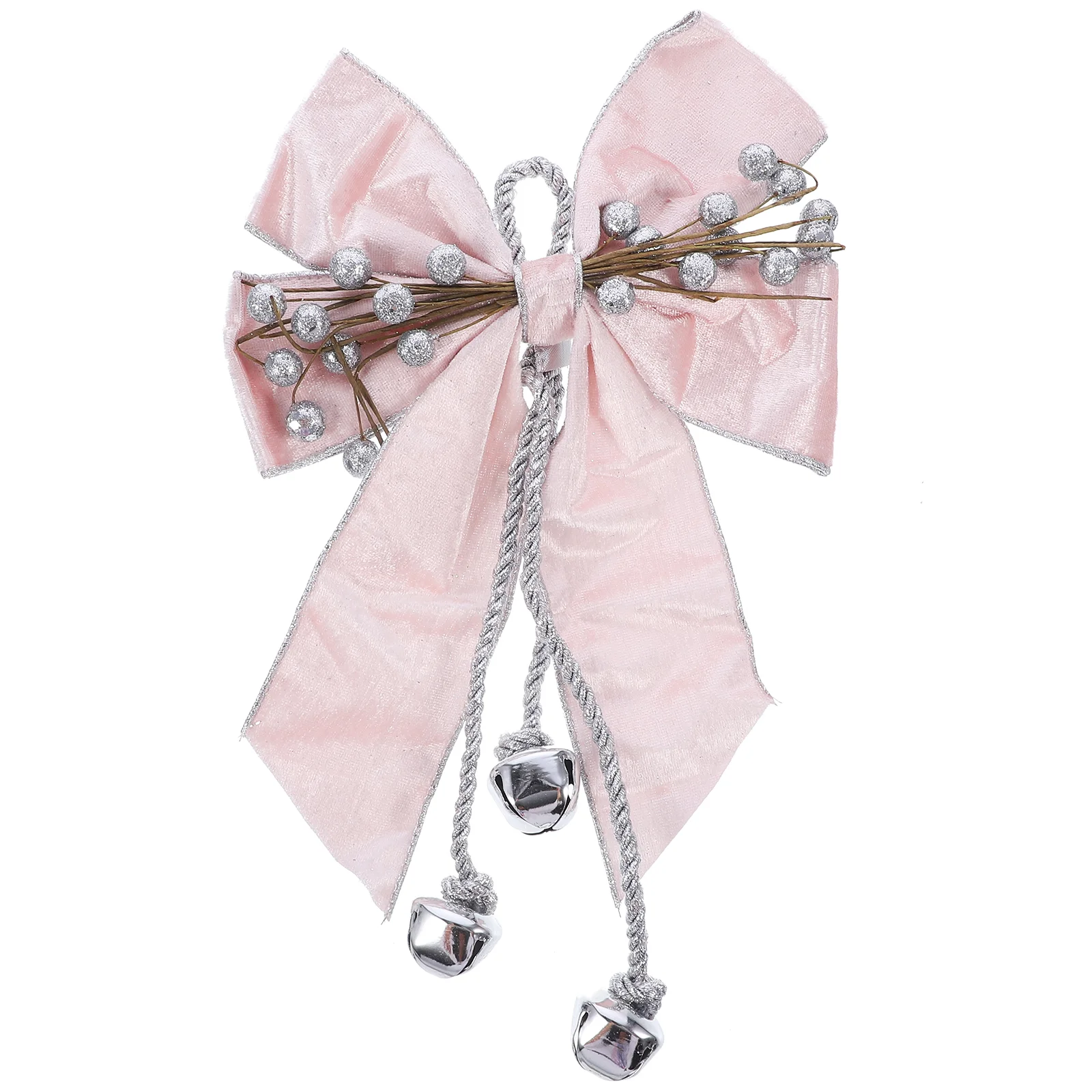 

Bell Bow Christmas Ornament Decorative Props Party Favors Polyester Hanging Decoration