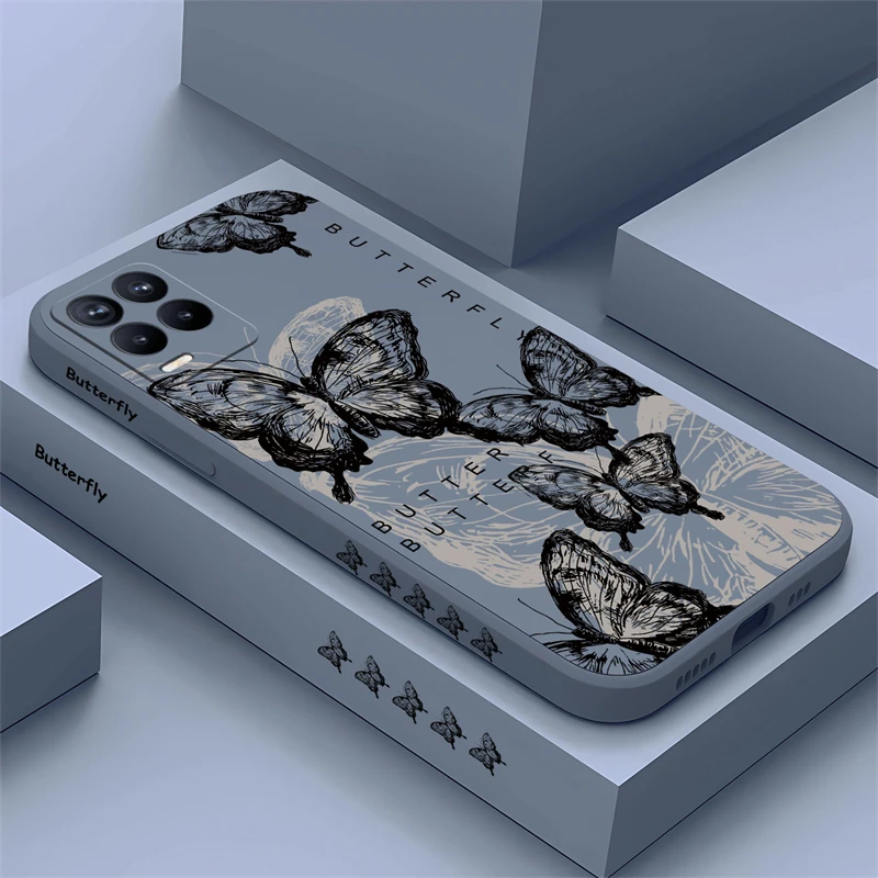 Чехол для Realme 9 Pro Plus 9i Мягкий чехол из жидкого силикона OPPO 8i 8 7 11 10 С Рисунком