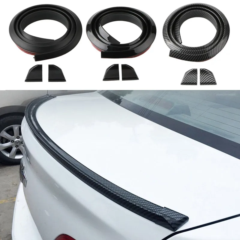 

Universal Black Carbon Fiber Pattern PVC Trunk Spoiler 3.2x150cm Racing Car Rear Roof Lip Exterior Acessories