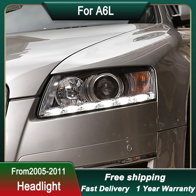 Автомобильные фары для Audi A6L 2005-2011 обновление до Φ новый дизайн передняя фара DRL