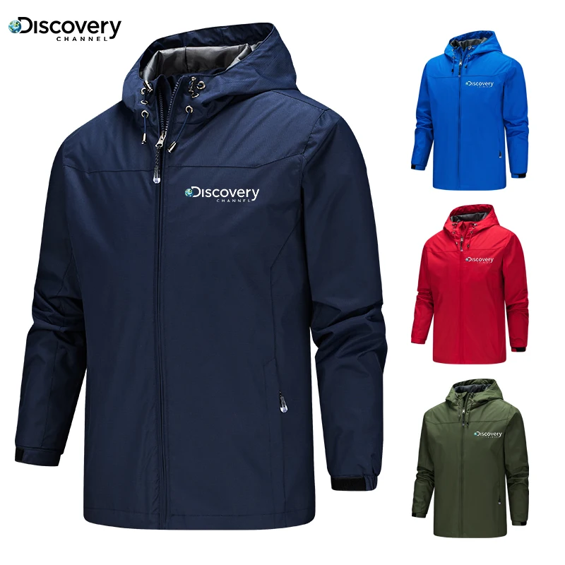 Discovery men's jacket couple spring and autumn outdoor adventure windbreaker zipper jacket windproof waterproof hooded jacket